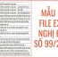 Mẫu biểu file Excel ban hành kèm theo Nghị định số 99/2021/NĐ-CP