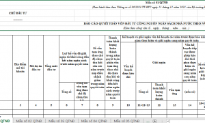 File excel biểu mẫu Thông tư 96/2021/TT-BTC quy định về hệ thống mẫu biểu sử dụng trong công tác quyết toán
