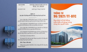 Thông tư 96/2021/TT-BTC quy định về hệ thống mẫu biểu sử dụng trong công tác quyết toán