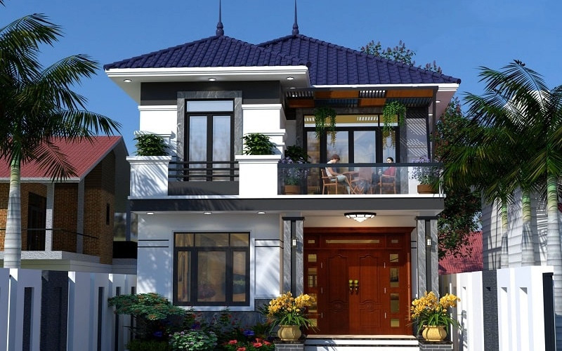 Phần mái Thái tăng giá trị thẩm mỹ của ngôi nhà.