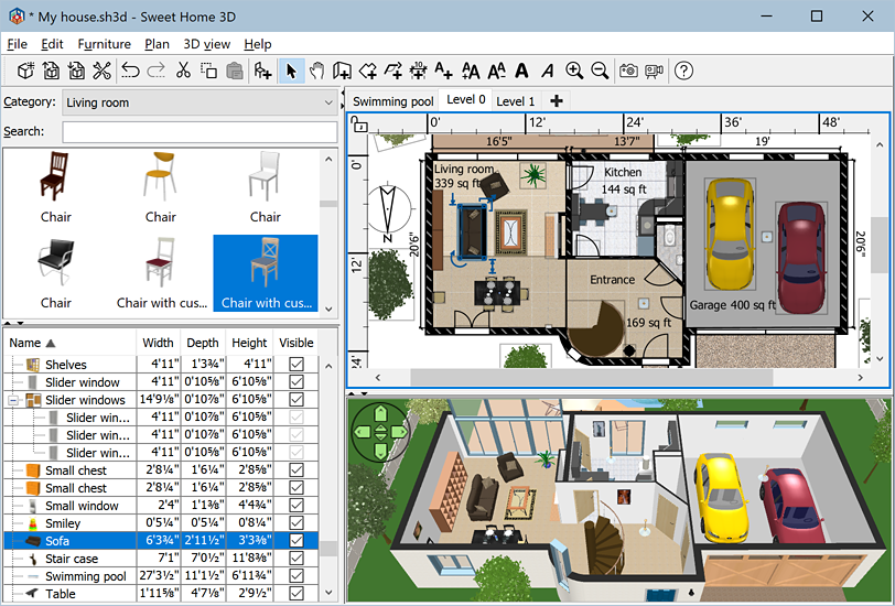 Sweet Home 3D - Phần mềm thiết kế nhà/ nội thất 3D